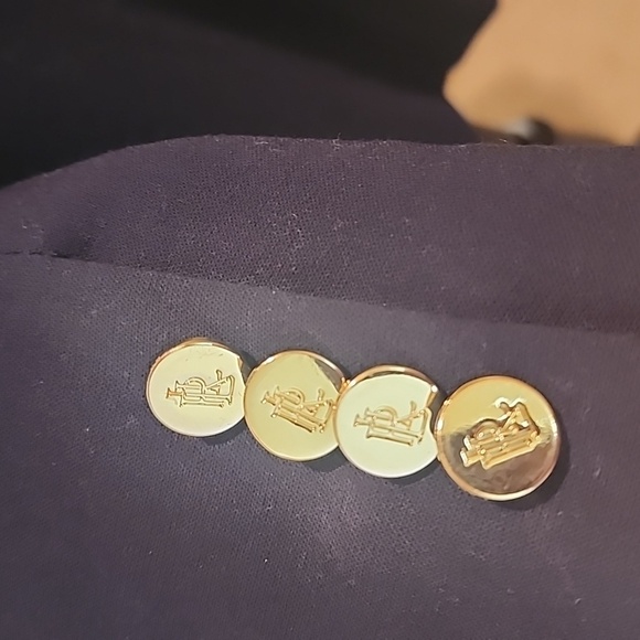 Lauren Ralph Lauren Navy Blue Wool Double Breasted Blazer Sz 14 EUC - Picture 5 of 10